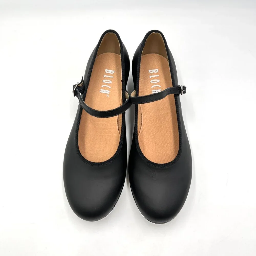 6.5N 6.5 NARROW WIDTH Bloch S0302L Tap On‎ Black Leather Mary Jane Dance Shoes